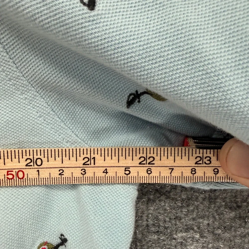 J.Crew Oarsman Polo Shirt Mens XL Light Blue Martini Olive Embroidered Pique Top